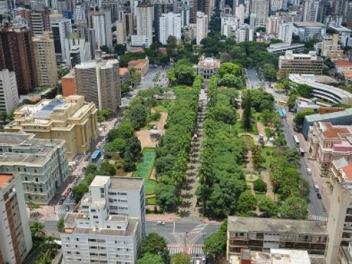 Vista aérea da Praça da Liberdade
