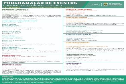 Programação Dezembro/2019 - Eventos nos Parques e Zoobotânica